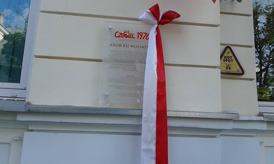 40. Rocznica Wydarzeń Czerwca 1976 roku – Książnica Płocka odsłonięcie tablicy pamiątkowej